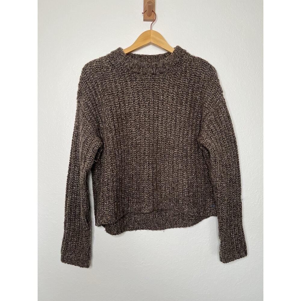 Krimson Klover Brown Knit Wool Blend Sweater Size Small Chunky Knit Cottage